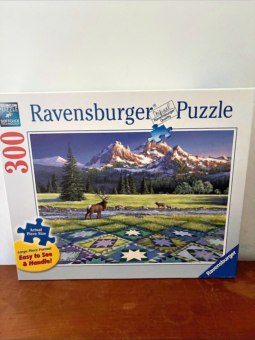 Ravensburger Mountain Quiltscape 300-Piece Puzzle Blue & Green